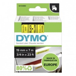 Dymo oryginalny taśma do drukarek etykiet, Dymo, 45808, S0720880, czarny druk/żółty podkład, 7m, 19mm, D1 - 1