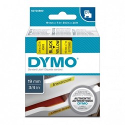 Dymo oryginalny taśma do drukarek etykiet, Dymo, 45808, S0720880, czarny druk/żółty podkład, 7m, 19mm, D1 - 2