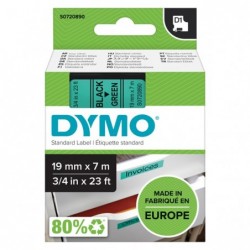 Dymo oryginalny taśma do drukarek etykiet, Dymo, 45809, S0720890, czarny druk/zielony podkład, 7m, 19mm, D1 - 1