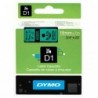 Dymo oryginalny taśma do drukarek etykiet, Dymo, 45809, S0720890, czarny druk/zielony podkład, 7m, 19mm, D1 - 3