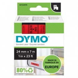 Dymo oryginalny taśma do drukarek etykiet, Dymo, 53717, S0720970, czarny druk/czerwony podkład, 7m, 24mm, D1 - 1