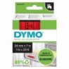 Dymo oryginalny taśma do drukarek etykiet, Dymo, 53717, S0720970, czarny druk/czerwony podkład, 7m, 24mm, D1 - 1