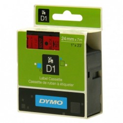 Dymo oryginalny taśma do drukarek etykiet, Dymo, 53717, S0720970, czarny druk/czerwony podkład, 7m, 24mm, D1 - 3