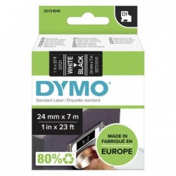 Dymo oryginalny taśma do drukarek etykiet, Dymo, 53721, S0721010, biały druk/czarny podkład, 7m, 24mm, D1 - 1