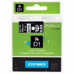 Dymo oryginalny taśma do drukarek etykiet, Dymo, 53721, S0721010, biały druk/czarny podkład, 7m, 24mm, D1 - 3