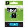 Dymo oryginalny taśma do drukarek etykiet, Dymo, 53721, S0721010, biały druk/czarny podkład, 7m, 24mm, D1 - 3