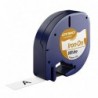 Dymo oryginalny taśma do drukarek etykiet, Dymo, S0718850, czarny druk/biały podkład, 2m, 12mm, LetraTag taśma metalizowana - 1