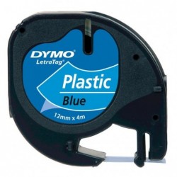 Dymo oryginalny taśma do drukarek etykiet, Dymo, S0721650, czarny druk/niebieski podkład, 4m, 12mm, LetraTag taśma plastikowa - 