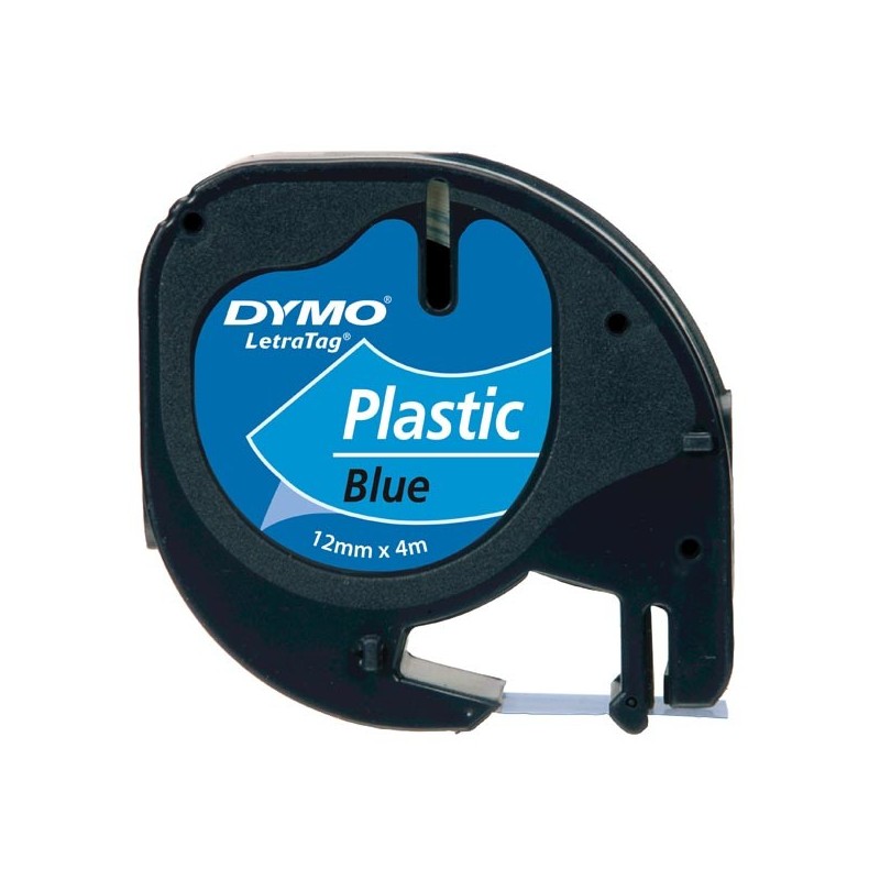 Dymo oryginalny taśma do drukarek etykiet, Dymo, S0721650, czarny druk/niebieski podkład, 4m, 12mm, LetraTag taśma plastikowa - 