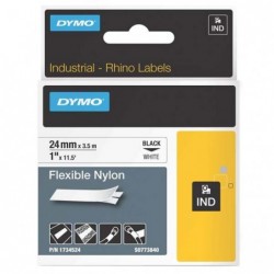 Dymo oryginalny taśma do drukarek etykiet, Dymo, 1734524, S0773840, czarny druk/biały podkład, 3.5m, 24mm, RHINO nylonowa - 1