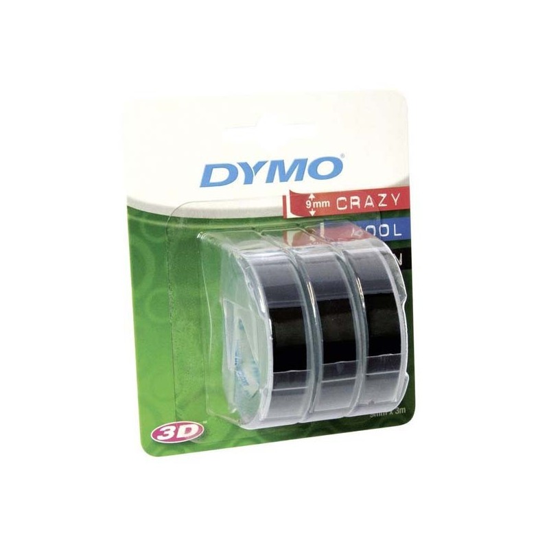 Dymo oryginalny taśma do drukarek etykiet, Dymo, S0847730, czarny podkład, 3m, 9mm, 3D, 1 blister/3 szt - 1