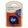 Dymo oryginalny taśma do drukarek etykiet, Dymo, 91221, S0721660, czarny druk/biały podkład, 4m, 12mm, LetraTag taśma plastikow 