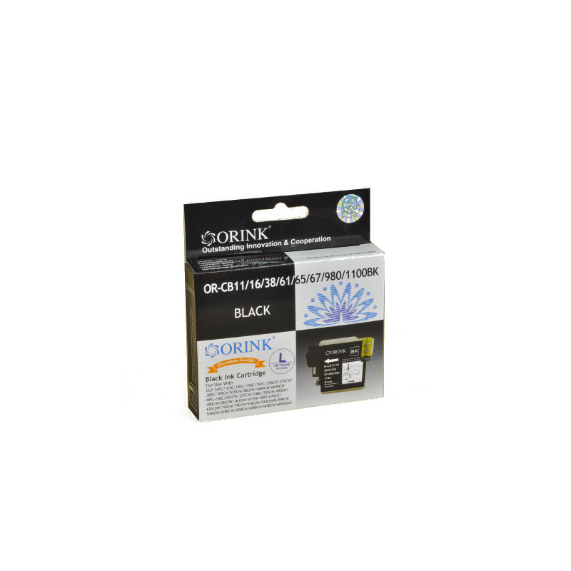 ORINK Tusz LC985/110BK do drukarek Brother DCP / 365CN / MFC250C / DCP J125 / J315W / MFC J265W | Black  28 ml - 1