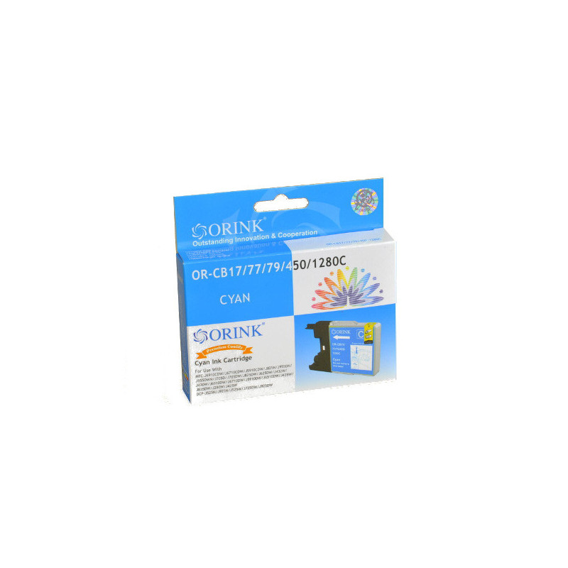 ORINK Tusz LC1280XLC do drukarek Brother MFCJ6510DW / J425W / DCP J525N | Cyan | 19ml. - 1