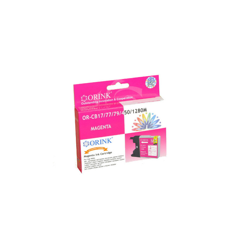 ORINK Tusz LC1280XLM do drukarek Brother MFCJ6510DW / J425W / DCP J525N | Magenta | 19ml. - 1