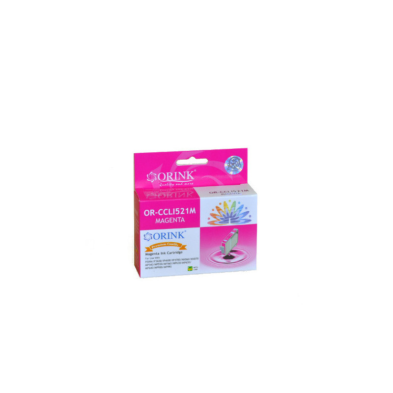 ORINK Tusz CLI521M do drukarek Canon Pixma MP540 / MP620 / MX870 / IP3600 | Magenta | 10,5ml. - 1
