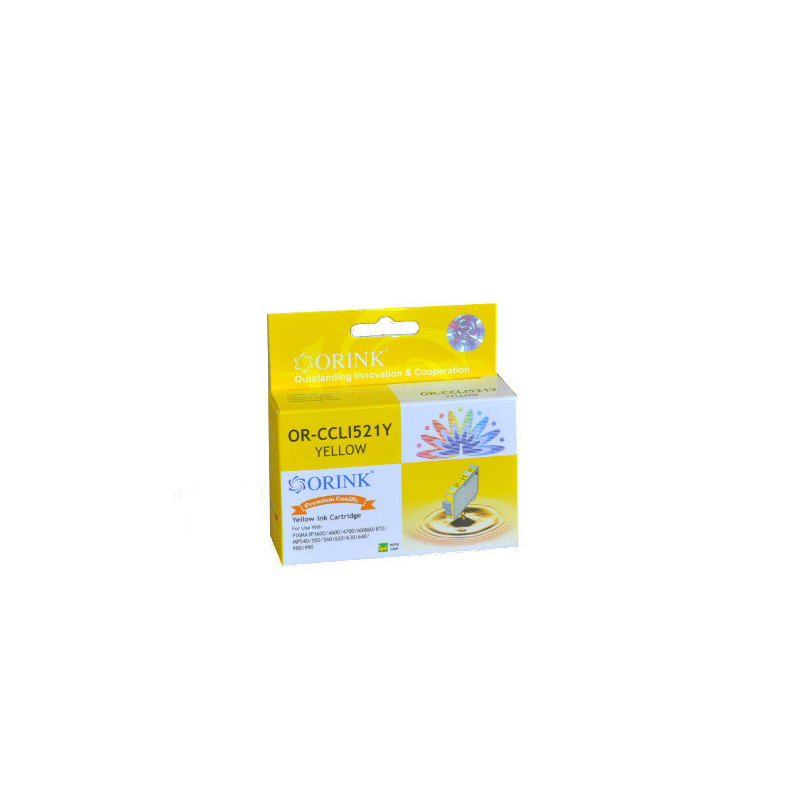 ORINK Tusz CLI521Y do drukarek Canon Pixma MP540 /  MP620 / MX870 / IP3600 | Yellow | 10,5ml. - 1