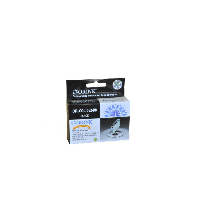 ORINK Tusz CLI526BK do drukarek Canon 526 Pixma iP4850 / IX6550 / MG5150 / MX715 | Photo Black | 10,5ml. - 1