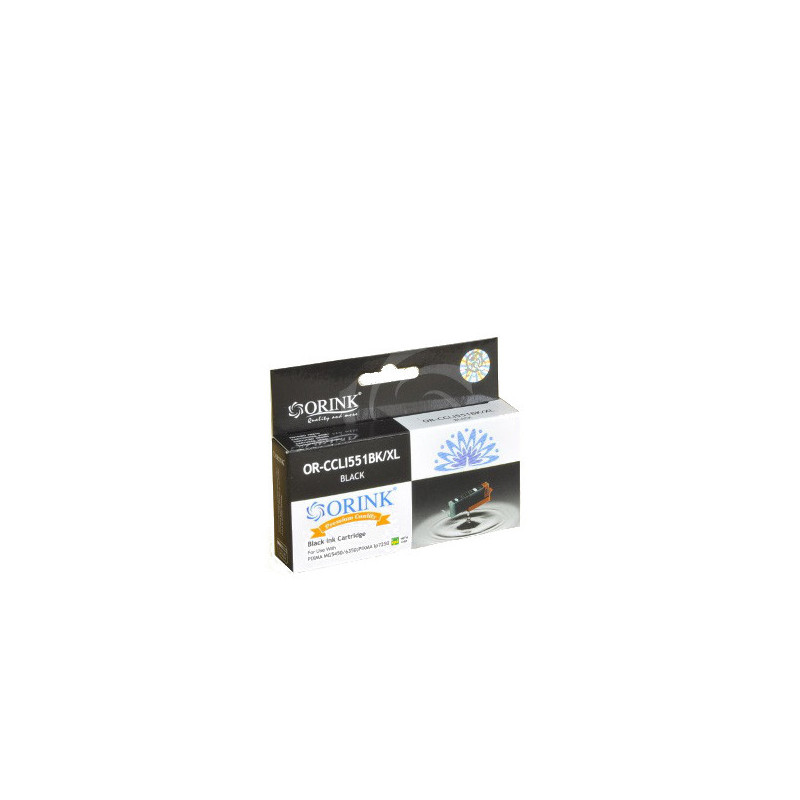 ORINK Tusz CLI551XLBK do drukarek Canon Pixma MG5450 / 6350 / Pixma iP7250 | Black | 12ml. - 1