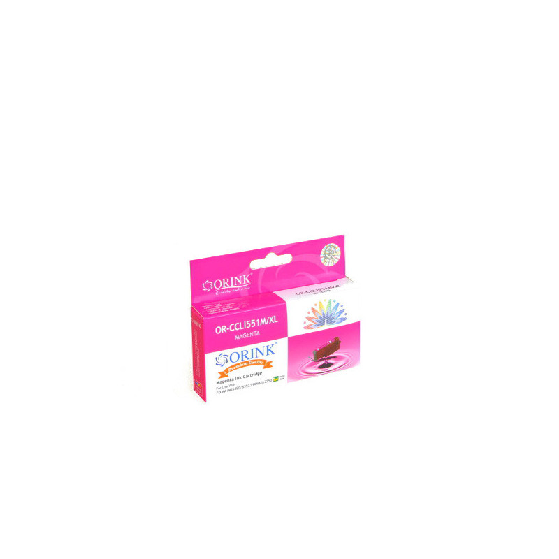 ORINK Tusz CLI551XLM do drukarek Canon Pixma MG5450 / 6350 / Pixma iP7250 | Magenta | 12ml. - 1