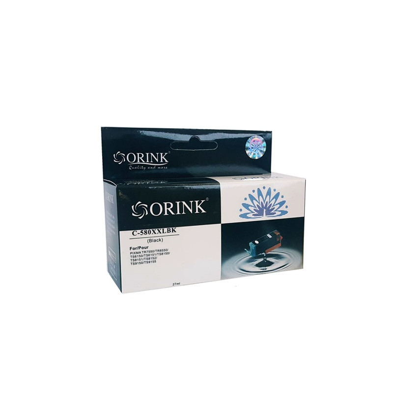 ORINK Tusz PGI580XXLBK do drukarek Canon Pixma TS6150 / TS8150 / TR7550 | Black| 27ml - 1