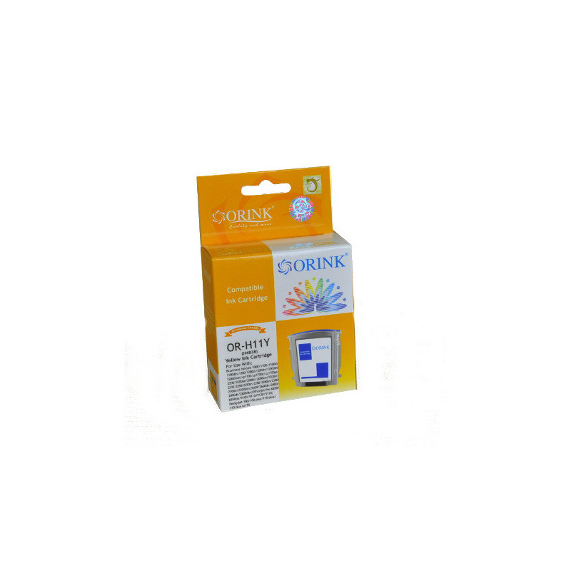 ORINK Tusz HP11 do drukarek Designjet 100 plus / 500 / Business Inkjet 1000 | Yellow | 28ml. - 1