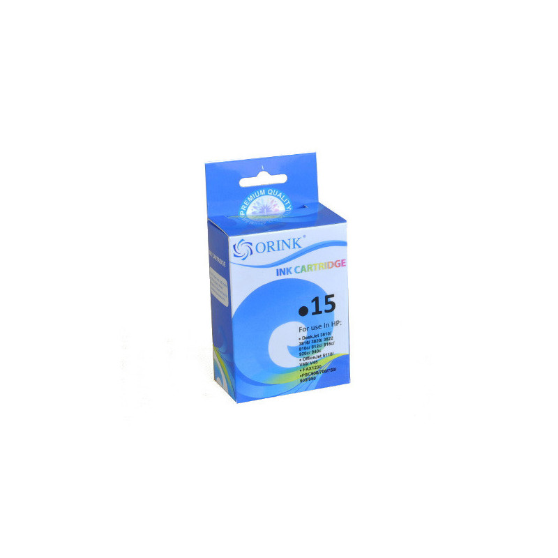 ORINK Tusz HP 15  do drukarek DeskJet 810C / 920C / Copier 500 / Office Jet V30 | Black | 44ml. - 1