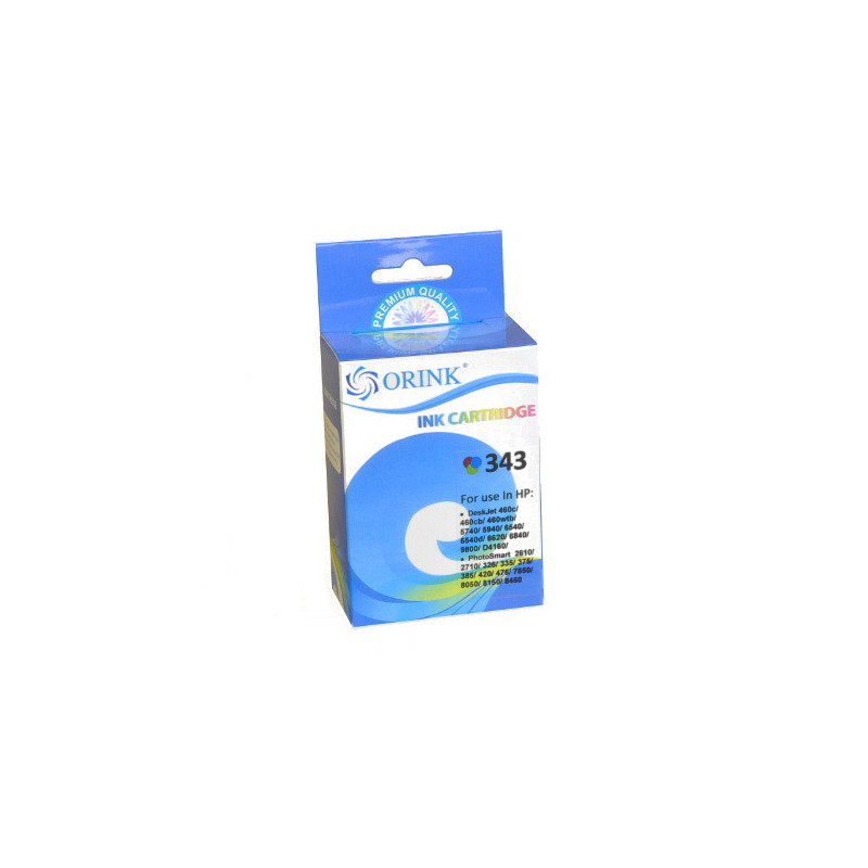 ORINK Tusz HP 343 do drukarek Deskjet 460 / Officejet 6210 / Photosmart 2575 / PSC1510I | Color | 16,5ml. - 1