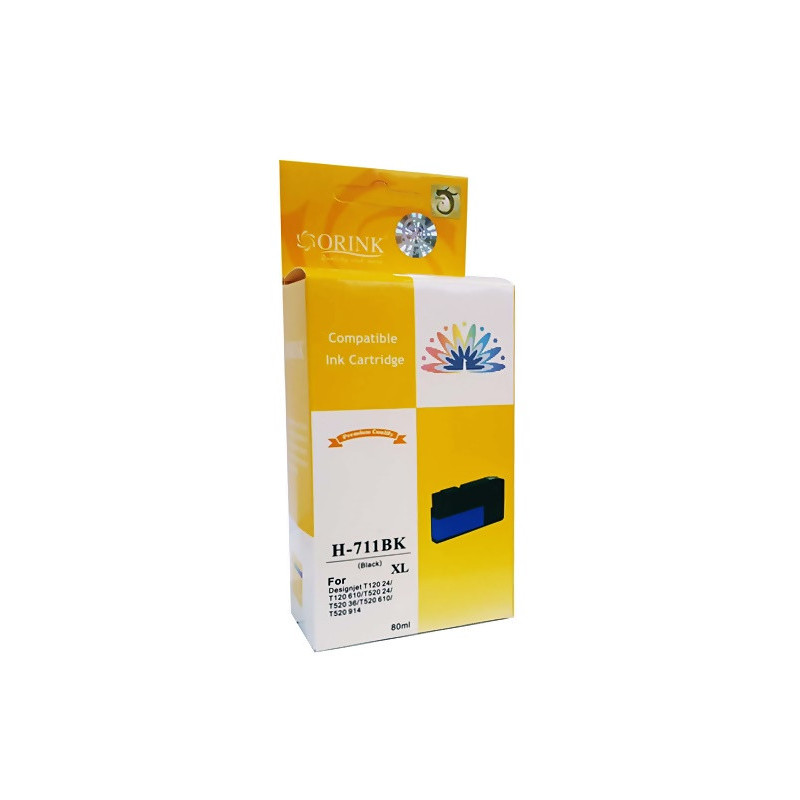 ORINK Tusz HP 711XL do drukarek DesignJet T120 / T520 |Black| 80ml - 1