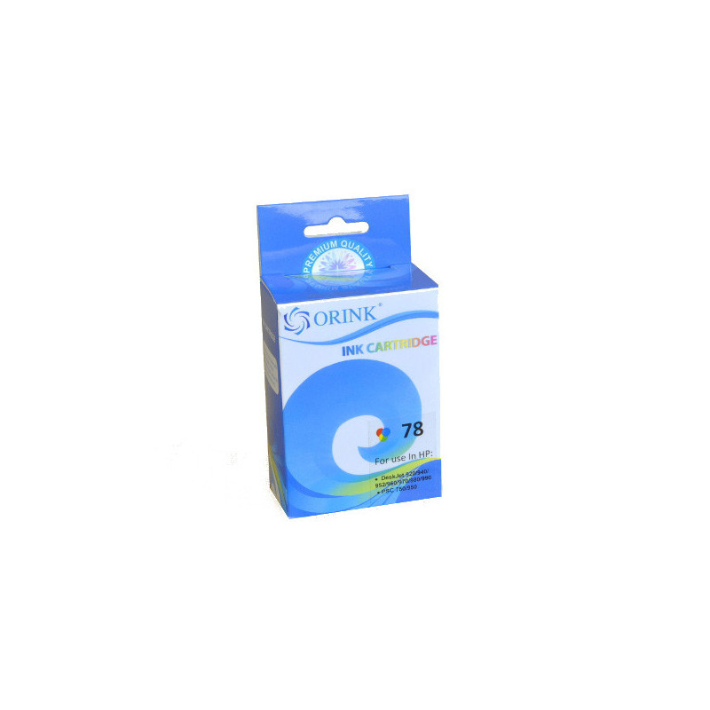 ORINK Tusz HP 78 do drukarek  Deskjet 920C / 930C / 940C / 1220C / 3820 | Color | 38ml. - 1