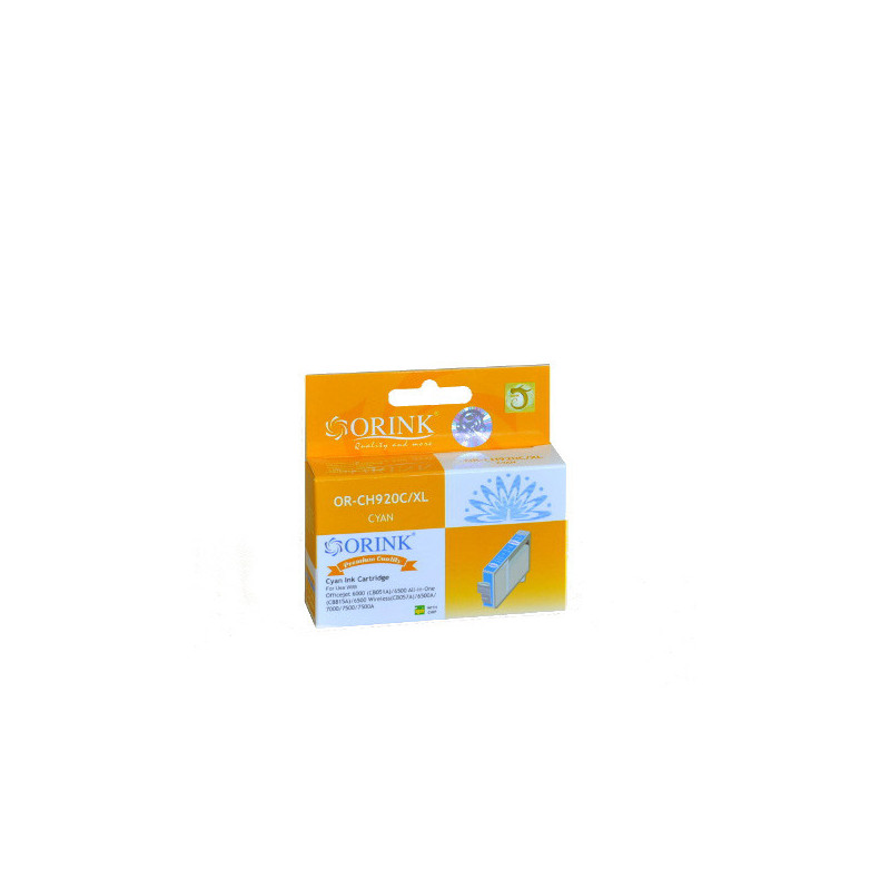ORINK Tusz HP 920XL do drukarek OfficeJet 6000 / 6500 / 7000 / 7500 | Cyan | 15ml. - 1