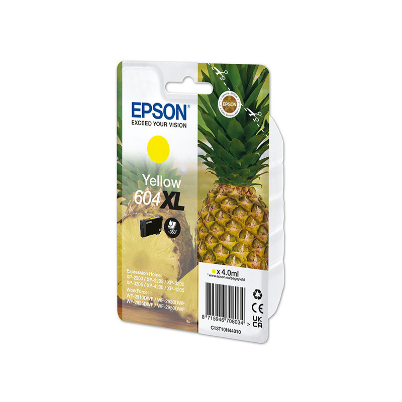 Epson oryginalny ink / tusz C13T10H44010, T10H440, 604XL, yellow, 4.0ml, Epson XP-2200, XP-3200, XP-4200, WF-2930DWF, WF-2950DW 