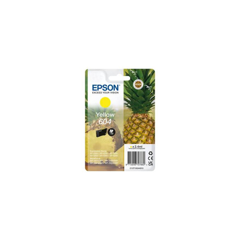 Epson oryginalny ink / tusz C13T10G44010, T10G440, 604, yellow, 2.4ml, Epson XP-2200, XP-3200, XP-4200, WF-2930DWF, WF-2950DWF -