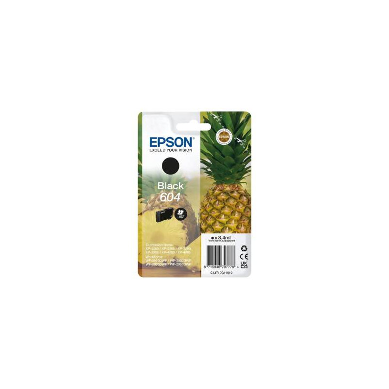 Epson oryginalny ink / tusz C13T10G14010, T10G140, 604, black, 3.4ml, Epson XP-2200, XP-3200, XP-4200, WF-2930DWF, WF-2950DWF - 