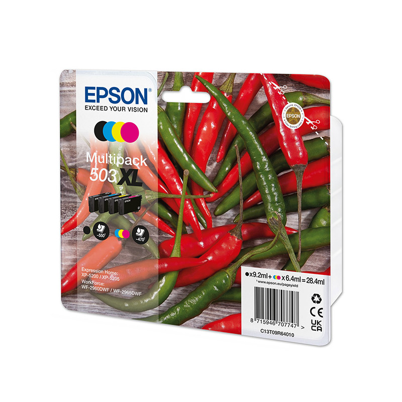 Epson oryginalny ink / tusz C13T09R64010, T09R640, 503XL, CMYK, 550s, 3x6.4/9.2ml, Epson XP-5200, XP-5205, WF-2960dwf, WF-2965d 