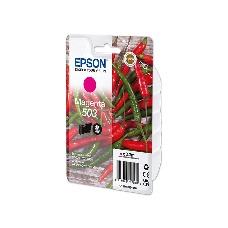 Epson oryginalny ink / tusz C13T09Q34010, T09Q340, 503, magenta, 3.3ml, Epson XP-5200, XP-5205, WF-2960dwf, WF-2965dwf - 1