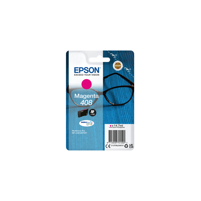 Epson oryginalny ink / tusz C13T09J34010, T09J340, 408, magenta, 14.7ml, Epson WF-C4810DTWF - 1