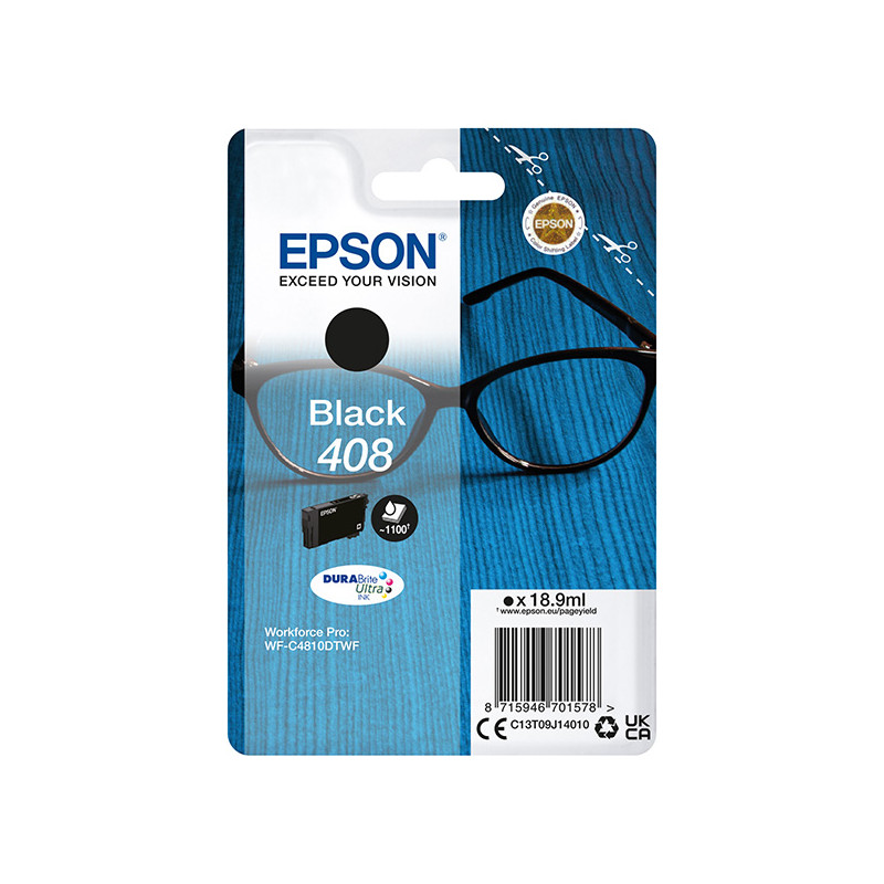 Epson oryginalny ink / tusz C13T09J14010, T09J140, 408, black, 18.9ml, Epson WF-C4810DTWF - 1