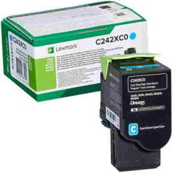 Lexmark oryginalny toner C242XC0, cyan, 3500s, extra duża pojemność, return, Lexmark C2425dw,C2535dw,MC2425adw,MC2535adwe,MC264 