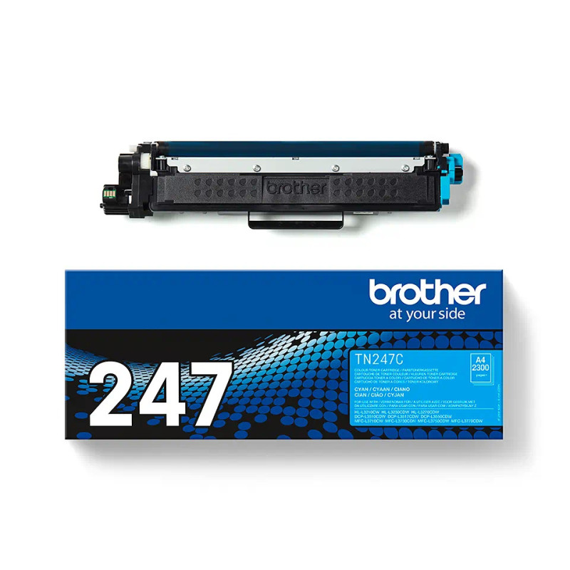 Brother oryginalny toner TN247C, cyan, 2300s, Brother DCP-L3510CDW, DCP-L3550CDW, HL-L3210CW,HL-L3270CDW, O - 1