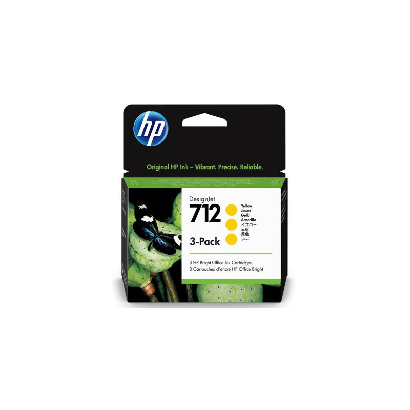 HP oryginalny ink / tusz 3ED79A, HP 712, yellow, 29ml, HP 3-pack DesignJet Studio,T210,T230,T250,T630,T650 - 1