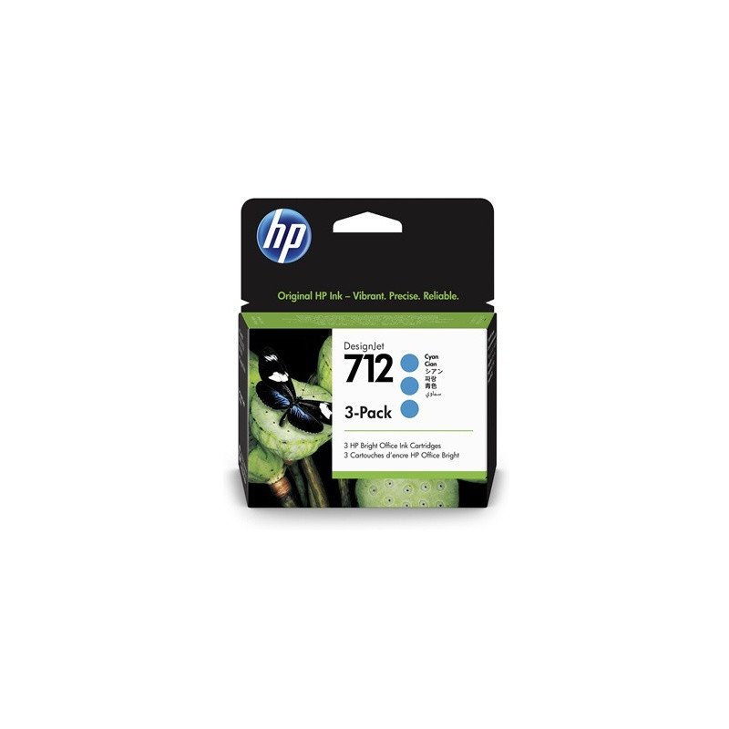HP oryginalny ink / tusz 3ED77A, HP 712, cyan, 29ml, HP 3-pack DesignJet Studio,T210,T230,T250,T630,T650 - 1