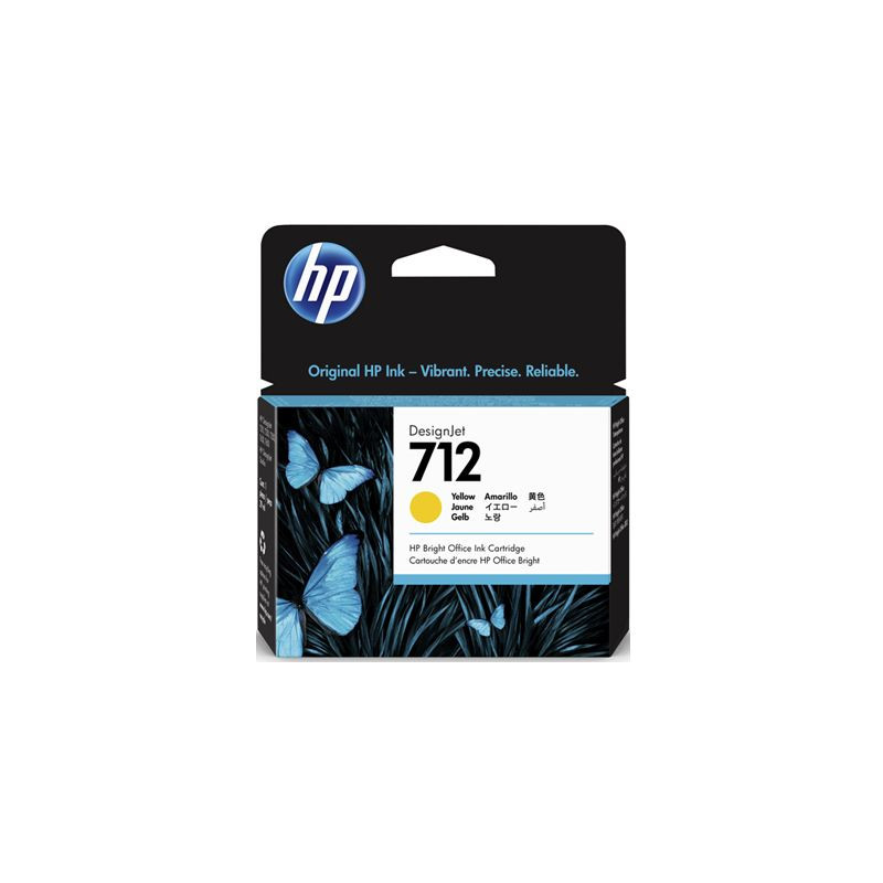 HP oryginalny ink / tusz 3ED69A, HP 712, yellow, 29ml, HP DesignJet Studio, T210, T230, T250, T630, T650 - 1