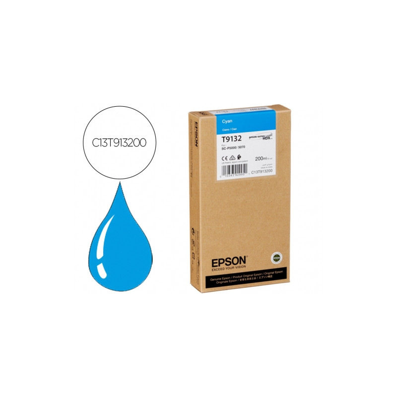 Epson oryginalny ink / tusz C13T913200, cyan, 200ml, Epson SureColor SC-P5000, SC-P5000 STD - 1