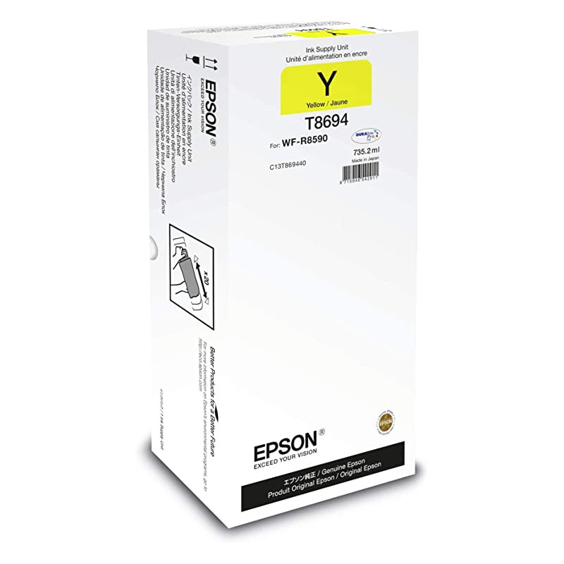 Epson oryginalny ink / tusz C13T869440, T8694, XXL, yellow, 75000s, 735.2ml, Epson WorkForce Pro WF-R8590 - 1