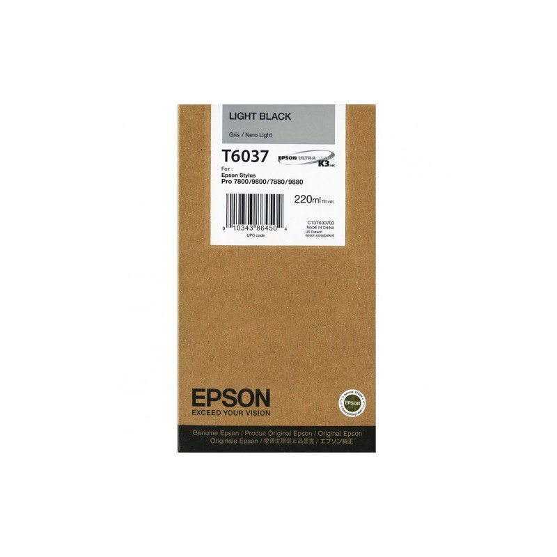 Epson oryginalny ink / tusz C13T603700, light black, 220ml, Epson Stylus Pro 7800, 7880, 9800, 9880 - 1