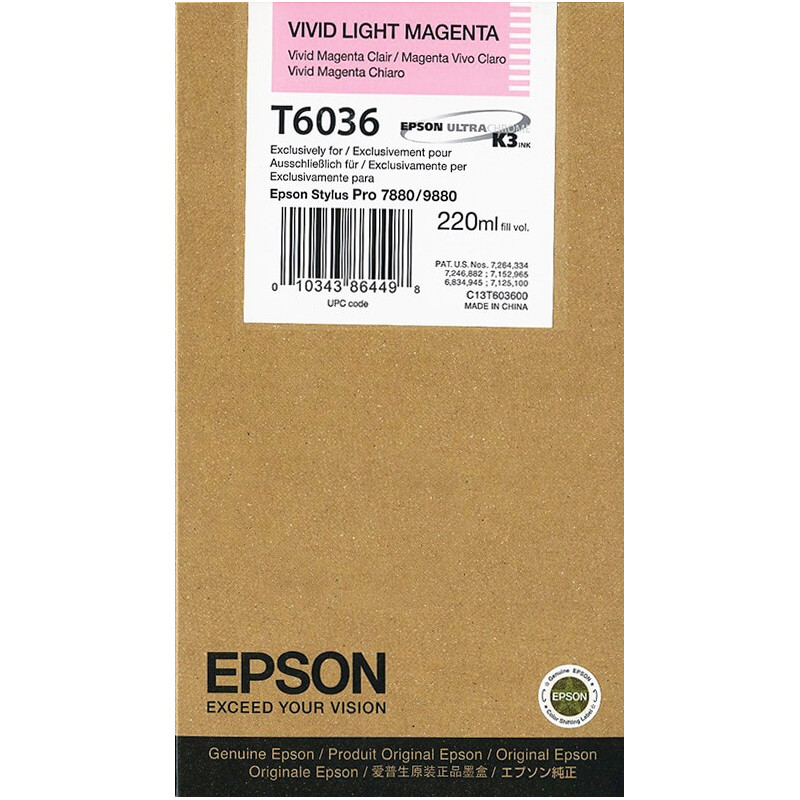 Epson oryginalny ink / tusz C13T603600, light vivid magenta, 220ml, Epson Stylus Pro 7800, 7880, 9800, 9880 - 1