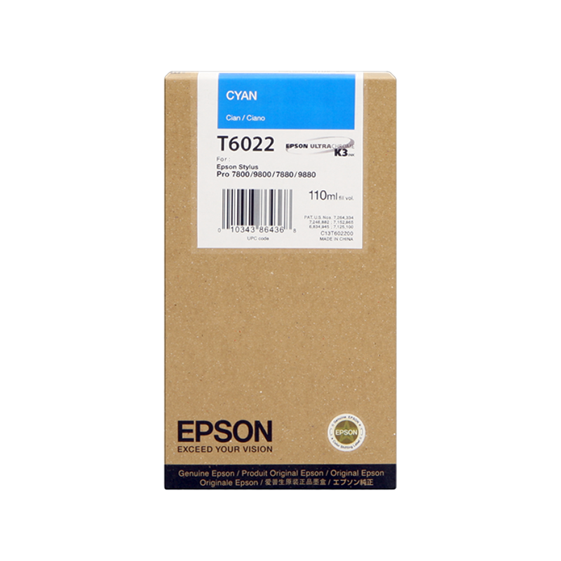 Epson oryginalny ink / tusz C13T602200, cyan, 110ml, Epson Stylus Pro 7800, 7880, 9800, 9880 - 1