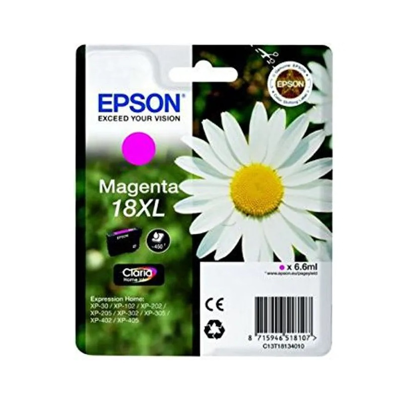 Epson oryginalny ink / tusz C13T18134022, T181340, 18XL, magenta, 6,6ml, Epson Expression Home XP-102, XP-402, XP-405, XP-302 - 