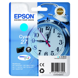 Epson oryginalny ink / tusz C13T27024022, 27, cyan, 3,6ml, Epson WF-3620, 3640, 7110, 7610, 7620 - 1